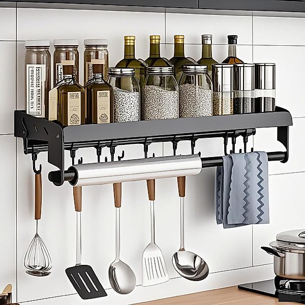 YINDN Gewürzregal, 60cm Küchenregal mit Küchenrollenhalter, günstig online kaufen
