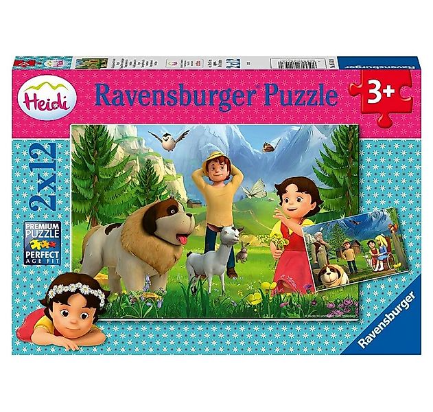 Ravensburger Puzzle Puzzle Heidi: Gemeinsame Zeit in den Bergen 2x12 Teile, günstig online kaufen
