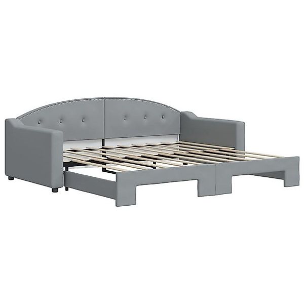 vidaXL Bettgestell, Tagesbett Ausziehbar Hellgrau 90x190 cm Stoff günstig online kaufen