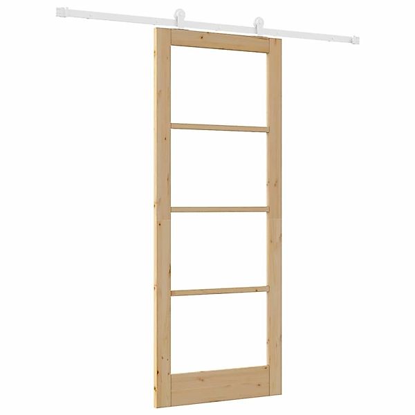 vidaXL Schiebetür ORKDAL Braun 83 x 211 cm Holz und Metall 3332083 günstig online kaufen
