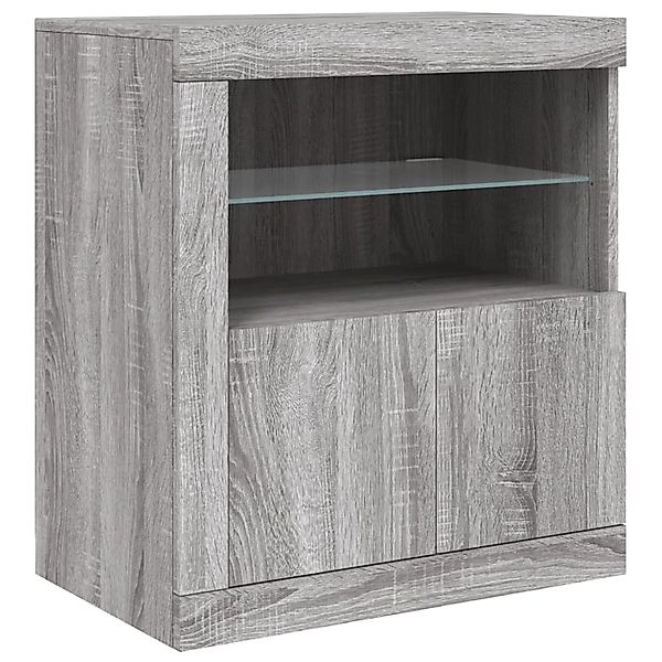 vidaXL Sideboard mit LED-Leuchten Grau Sonoma 60,5x37x67 cm 836621 günstig online kaufen