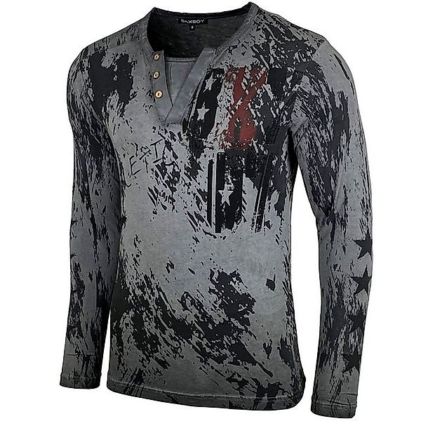 Baxboy Longshirt Baxboy Langarmshirt mit trendigem All-Over Logo-Print mit günstig online kaufen