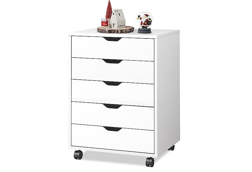 DEVAISE Aktenschrank Rollcontainer mit 5 Schubladen & Tür, Schubladenschran günstig online kaufen