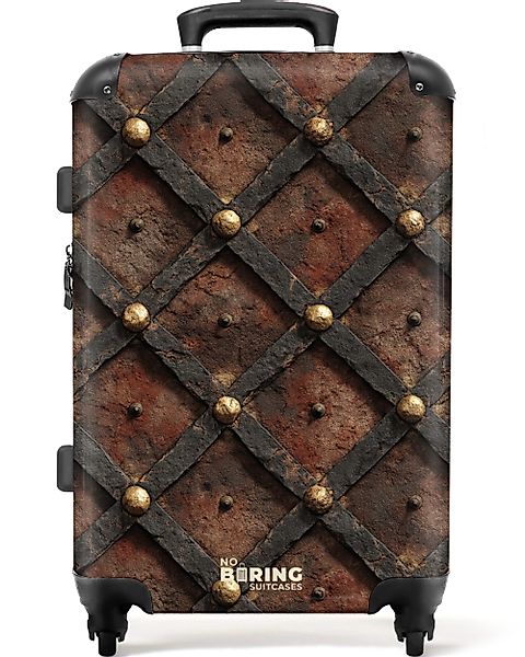 NoBoringSuitcases.com© Hartschalen-Trolley Rautenförmiges Metall mit Nieten günstig online kaufen