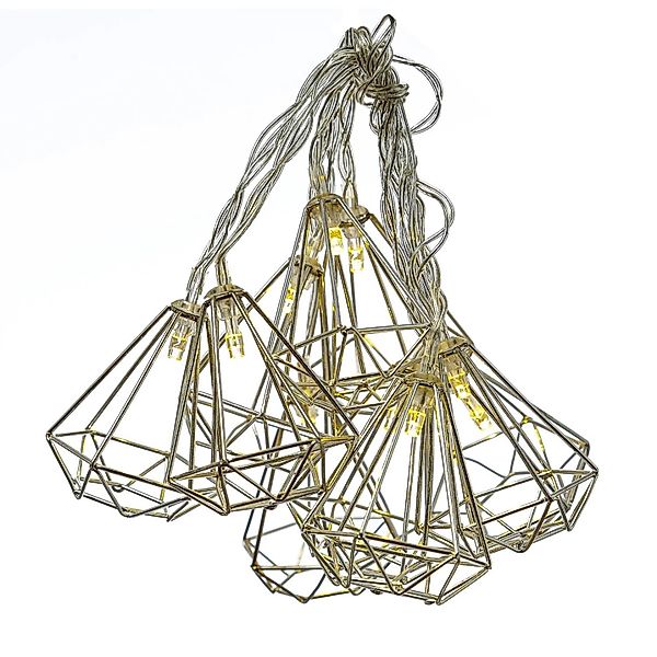 Marelida LED Deko Lichterkette RUBIN Diamant Retro Timer Tischdeko 160cm Si günstig online kaufen