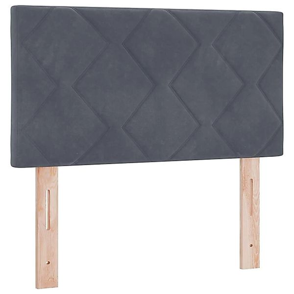 vidaXL LED Kopfteil mit LED-Streifenleuchten Dunkelgrau 80 cm Samt 3338182 günstig online kaufen