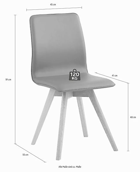 andas Esszimmerstuhl "Rania", (Set), 4 St., Luxus-Microfaser, Eiche, 2er/4e günstig online kaufen