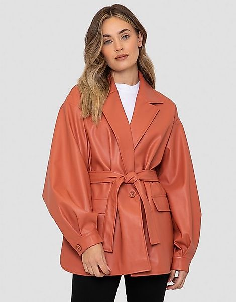 Threadbare Lederimitatjacke Coralie (1-St) mit stilvollem Taillengürtel günstig online kaufen