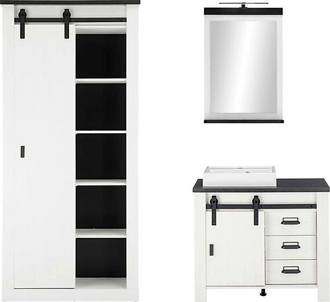 Home affaire Badmöbel-Set »SHERWOOD, Bad im modernen Design, 3-teiliges Bad günstig online kaufen