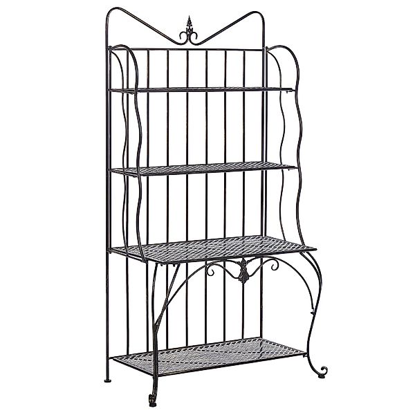 Beliani Badezimmerregal PAVONA Schwarz 50x94x170 günstig online kaufen