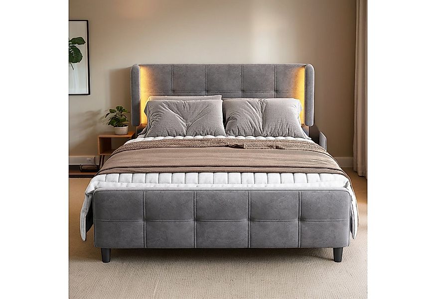 OKWISH Polsterbett Stauraumbett Funktionsbett Doppelbett Gästebett, Schlafz günstig online kaufen