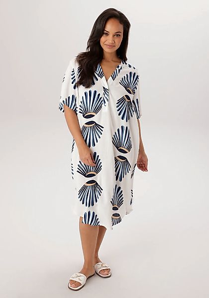 Aniston PLUS Blusenkleid aus weich fallender Viskose in Leinenoptik - NEUE günstig online kaufen
