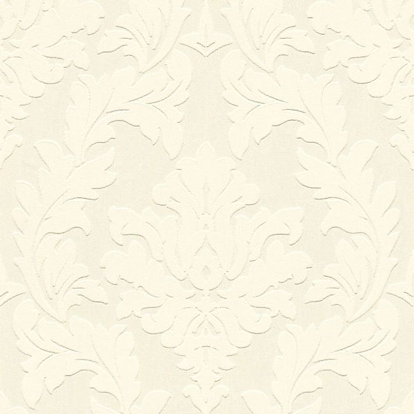 PROFHOME 335801-GU Barock Tapete Ornament Matt Creme Silber 0,52 m x 10,05 günstig online kaufen