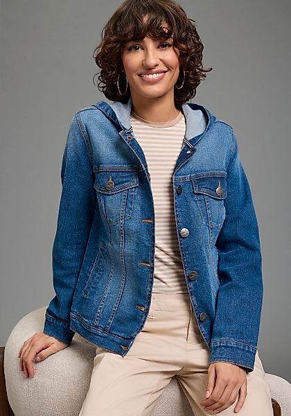 Arizona Jeansjacke mit Kapuze mit Kapuze, Regular Fit, mit Knopfleiste, mit günstig online kaufen