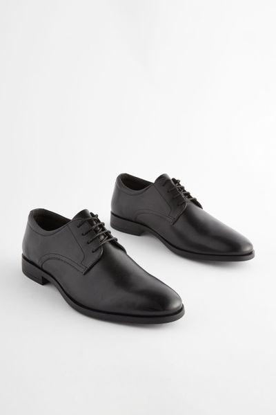 Next Unifarbene Derby-Schuhe aus Leder Schnürschuh günstig online kaufen