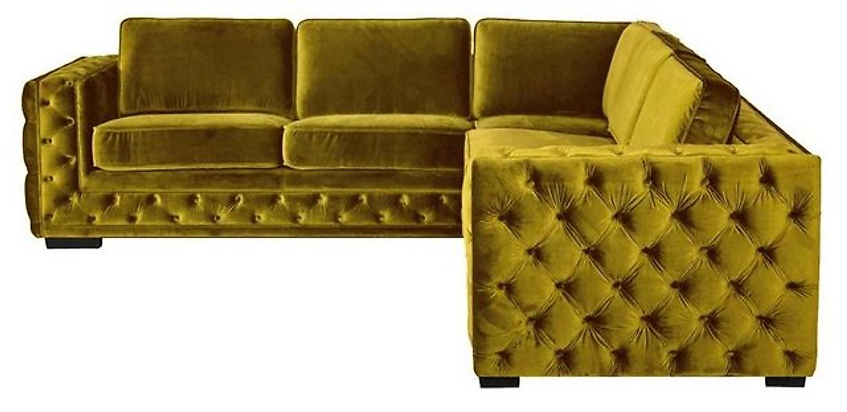Xlmoebel Ecksofa Gelbes Samt-Ecksofa Chesterfield Couch Polstermöbel Wohnzi günstig online kaufen