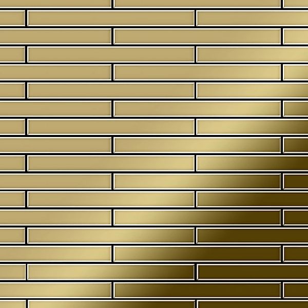 ALLOY Mosaik Fliese Massiv Metall Titan Hochglänzend Gold 1,6mm Stark Avenu günstig online kaufen