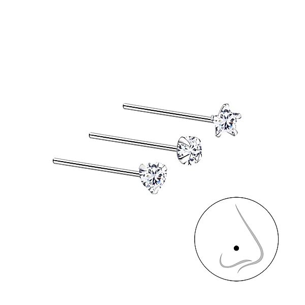 Monkimau Nasenpiercing 3mm Zirkonia Nasenstecker Set günstig online kaufen