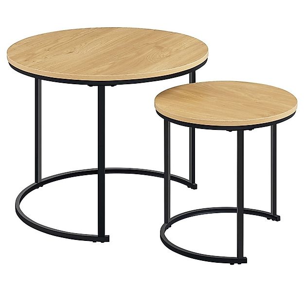 Yaheetech Couchtisch, 2er Set Beistelltisch Sofatisch mit Runder Tischplatt günstig online kaufen