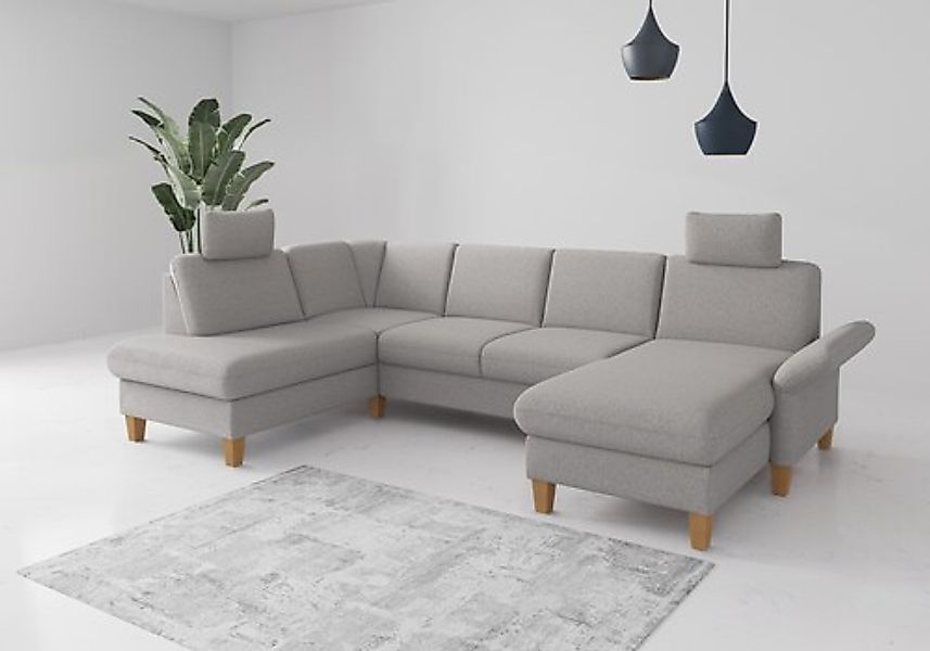 Home affaire Wohnlandschaft »Rochelle, U-Form« optional mit Armteilverstell günstig online kaufen