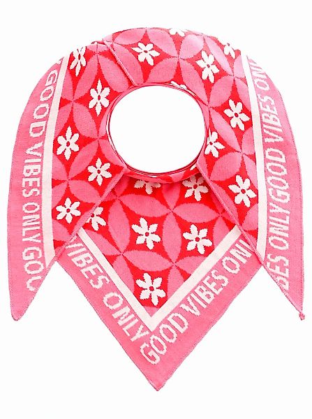 Zwillingsherz Dreieckstuch ""Luxury Vibes"", Feinstrick, Blumenmotiv, State günstig online kaufen