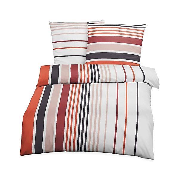 BETTWARENSHOP Bettwäsche Small Stripes ziegel, Biber, günstig online kaufen