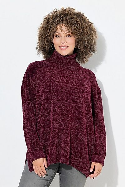 Ulla Popken Longpullover Chenille-Pullover Oversized Stehkragen Langarm günstig online kaufen