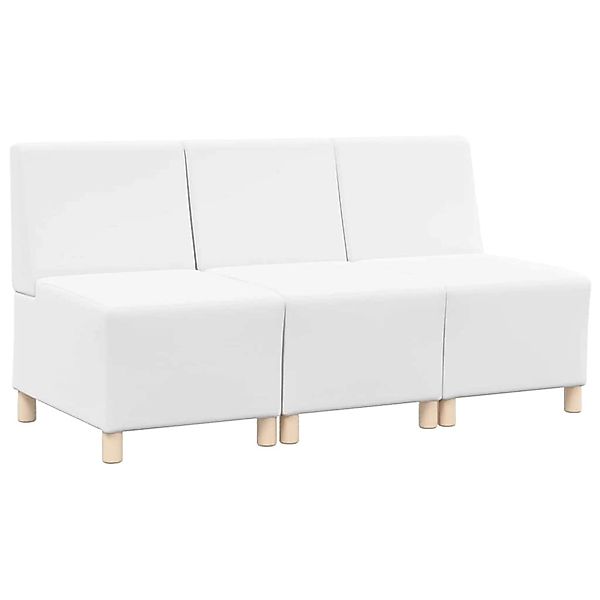 vidaXL Modulares Sofa ohne Armlehnen 3 Stk Weiß 55 x 74 x 82 cm Kunstleder günstig online kaufen