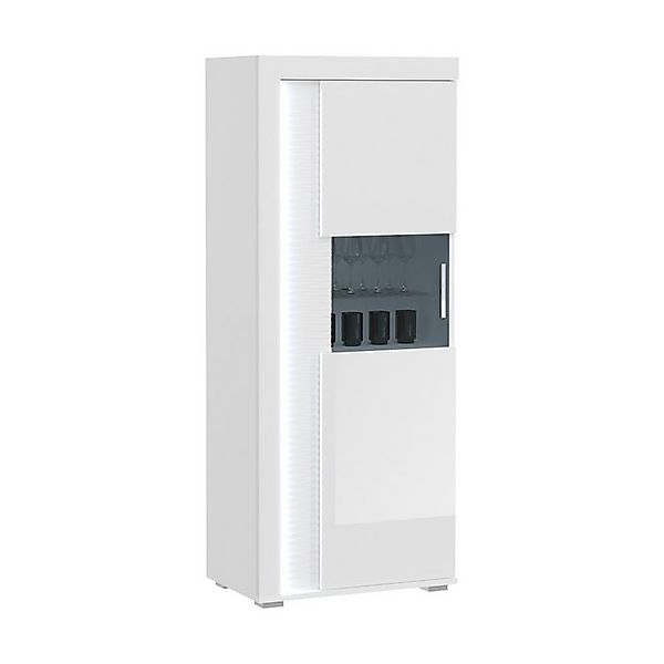 furnling Vitrine Stanley Breite 60 cm, 4 Fächer, Hochglanz Front, Frontbele günstig online kaufen