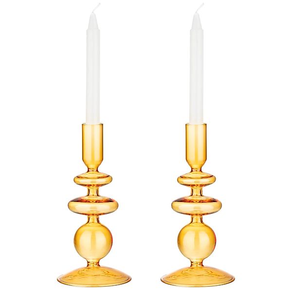 Navaris Kerzenständer 2x Glas-Kerzenhalter für Stabkerzen günstig online kaufen