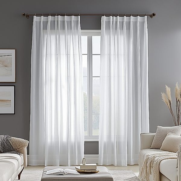 Deconovo Vorhang Voile Leinenoptik Gardinen mit günstig online kaufen