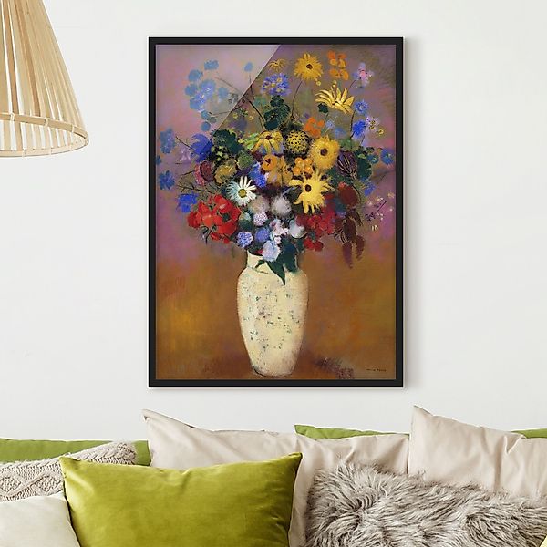 Bild mit Rahmen - Hochformat Odilon Redon - Blumen in einer Vase günstig online kaufen