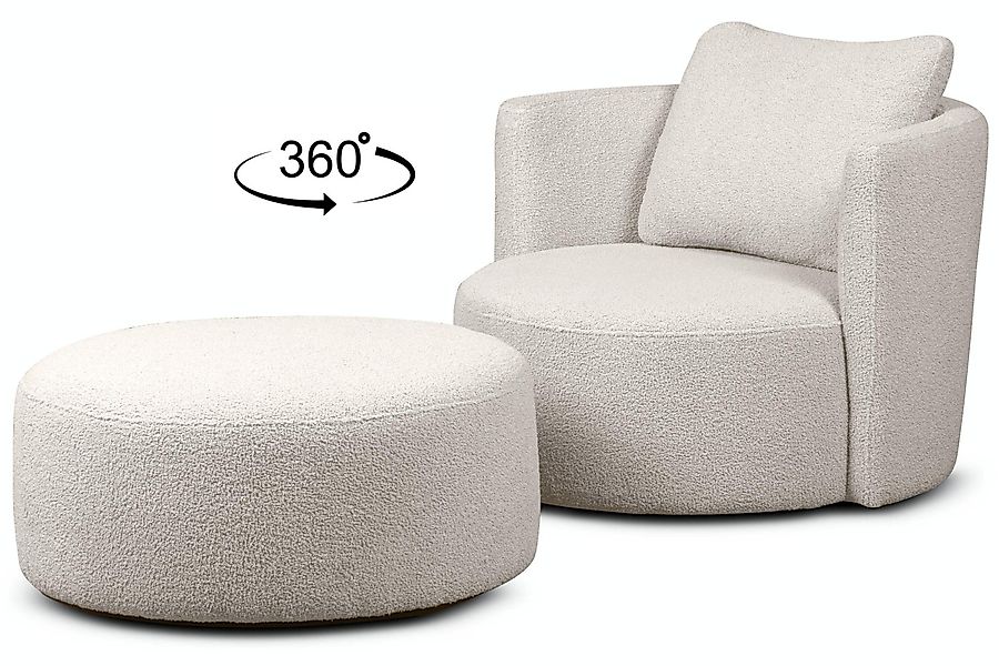KONSIMO® Drehsessel RAGGI Sessel mit Sitzhocker, günstig online kaufen