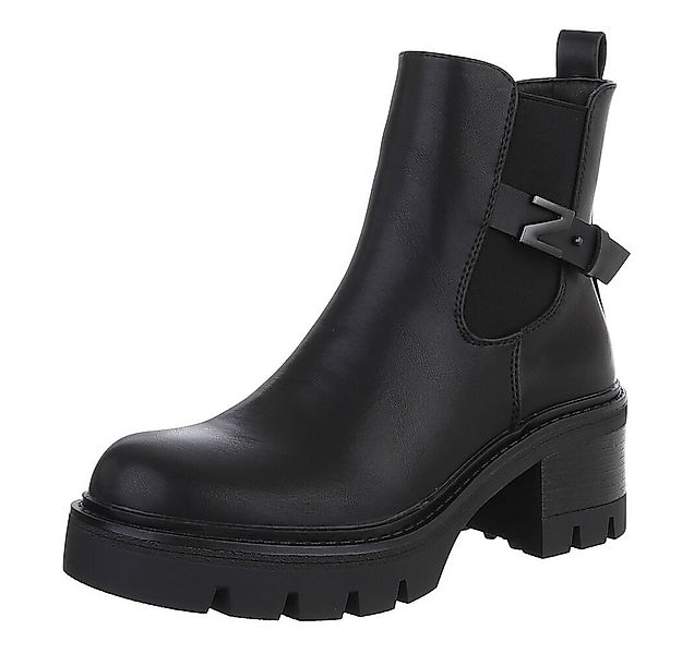 Ital-Design Eleganter Ankle Boot mit Blockabsatz für Damen Plateaustiefelet günstig online kaufen