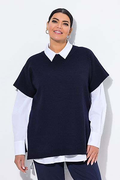 Ulla Popken Pullunder Pullunder Oversized Stehkragen günstig online kaufen