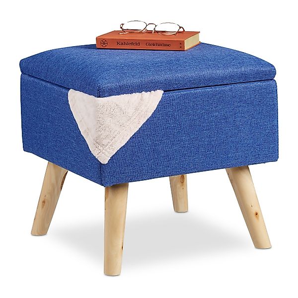 relaxdays Stauraumhocker Hocker mit Stauraum, Blau günstig online kaufen