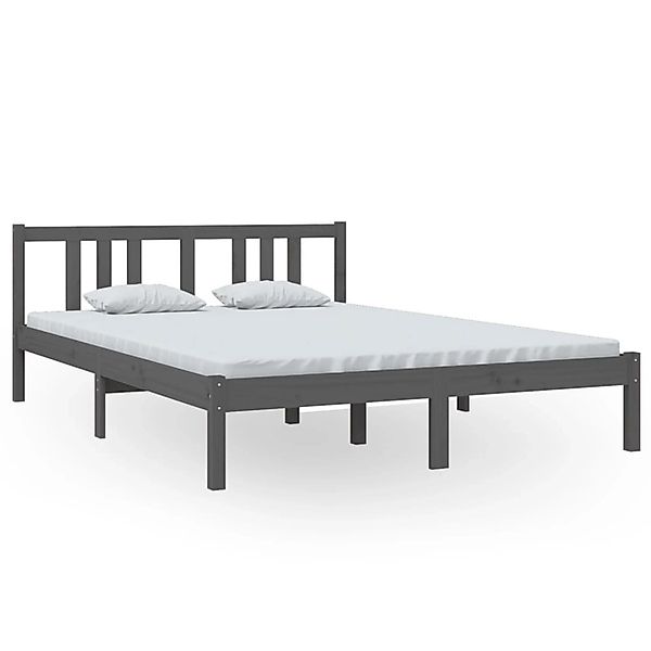 vidaXL Massivholzbett Grau 140x200 cm1273691 günstig online kaufen