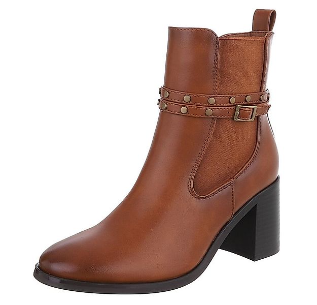 Ital-Design Modischer Stiefel mit Nieten und elastischen Einsätzen Chelseab günstig online kaufen