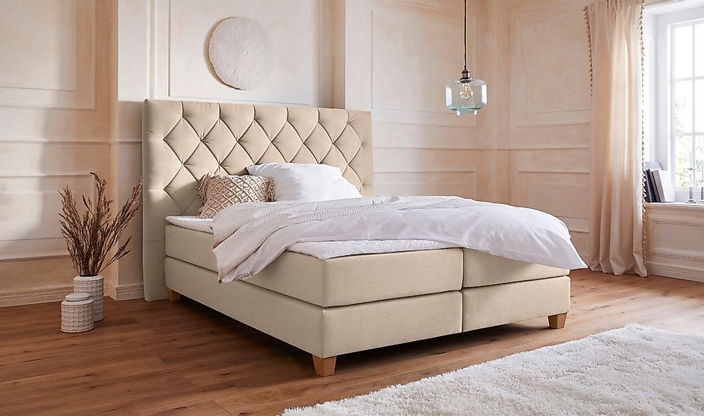 Home affaire Boxspringbett "Harmones hoch" in 3 Breiten, Härtegrad auch im günstig online kaufen