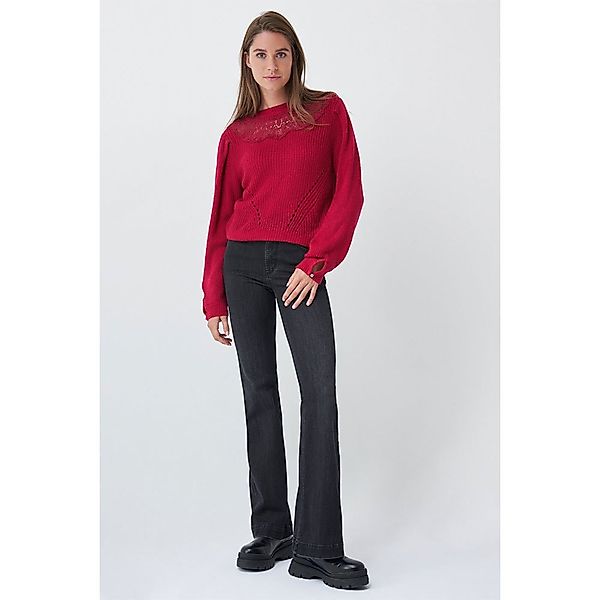 Salsa Jeans 126121-622 / Lace Collar Pullover M Pink günstig online kaufen