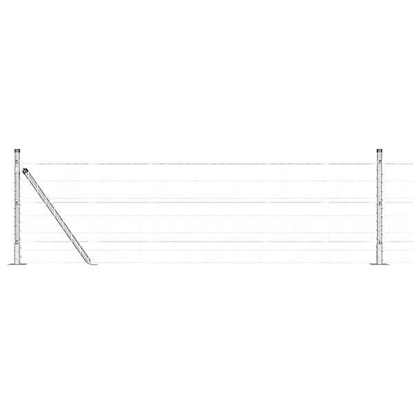 vidaXL Zaun mit Pfosten Silber 0,6 x 10 m Stahl 3350998 günstig online kaufen