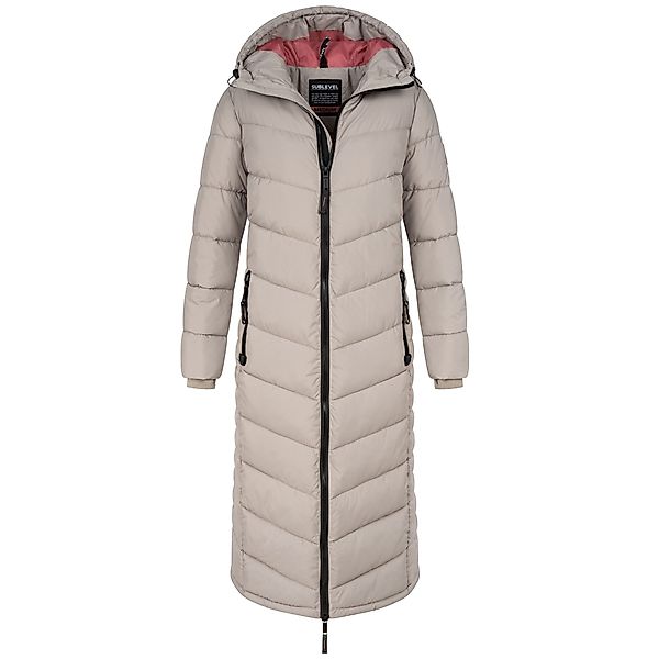 SUBLEVEL Steppjacke Damen Mantel mit Kapuze extra lange Winter Jacke Parka günstig online kaufen