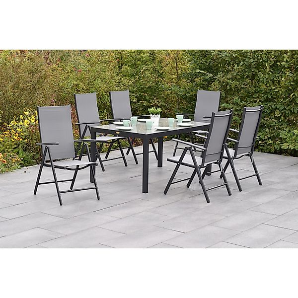 Merxx Gartenmöbelset Amalfi 7tlg. Sessel u. Ausziehtisch günstig online kaufen