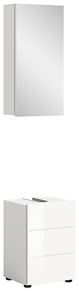 welltime Badmöbel-Set "BIEL, TOPSELLER, 2 teilig, inkl. Beleuchtung, MDF Fr günstig online kaufen