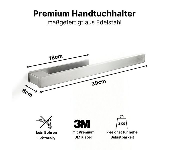 LIVINA HOME Handtuchhalter ohne Bohren 40cm Edelstahl, Handtuchstange zum K günstig online kaufen