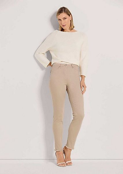 MADELEINE Gerade Jeans Mid Waist Skinny-Hose mit Fransen Fransenhose in sch günstig online kaufen