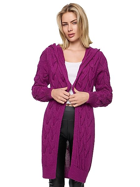Worldclassca Kapuzenstrickjacke Worldclassca lange Strickjacke Zopfmuster günstig online kaufen
