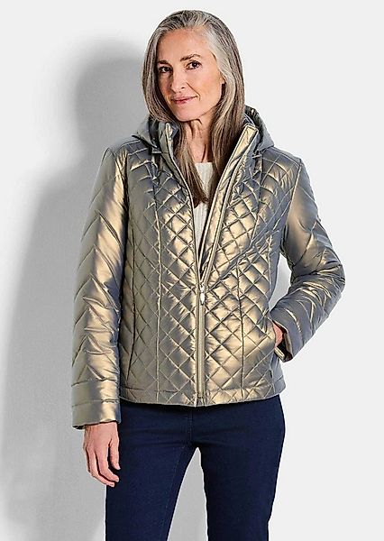 GOLDNER Steppjacke Metallicjacke mit Kapuze Kapuzenjacke mit Stehkragen, Re günstig online kaufen