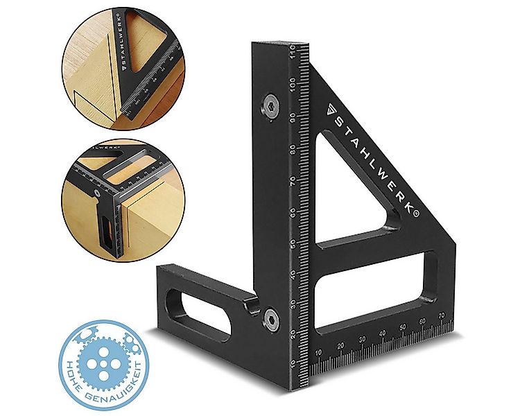 STAHLWERK Winkelmesser Gehrungswinkel mit Anschlag 3D-Winkel Gehrmaß, L:15, günstig online kaufen