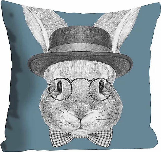 queence Dekokissen »Maricka«, Kissenhülle,Hase mit Hut,Süß,Lustig,Ostern,Fr günstig online kaufen